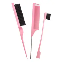 GENERICO - Set 3 Piezas De Cepillos Para Peinados Color Rosa BELUG