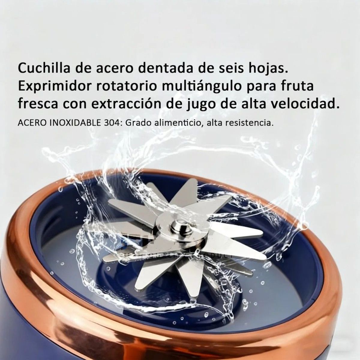 GENERICO - Licuadora Portatil Recargable 400ml + Vaso 400ml Con Tapa Azul