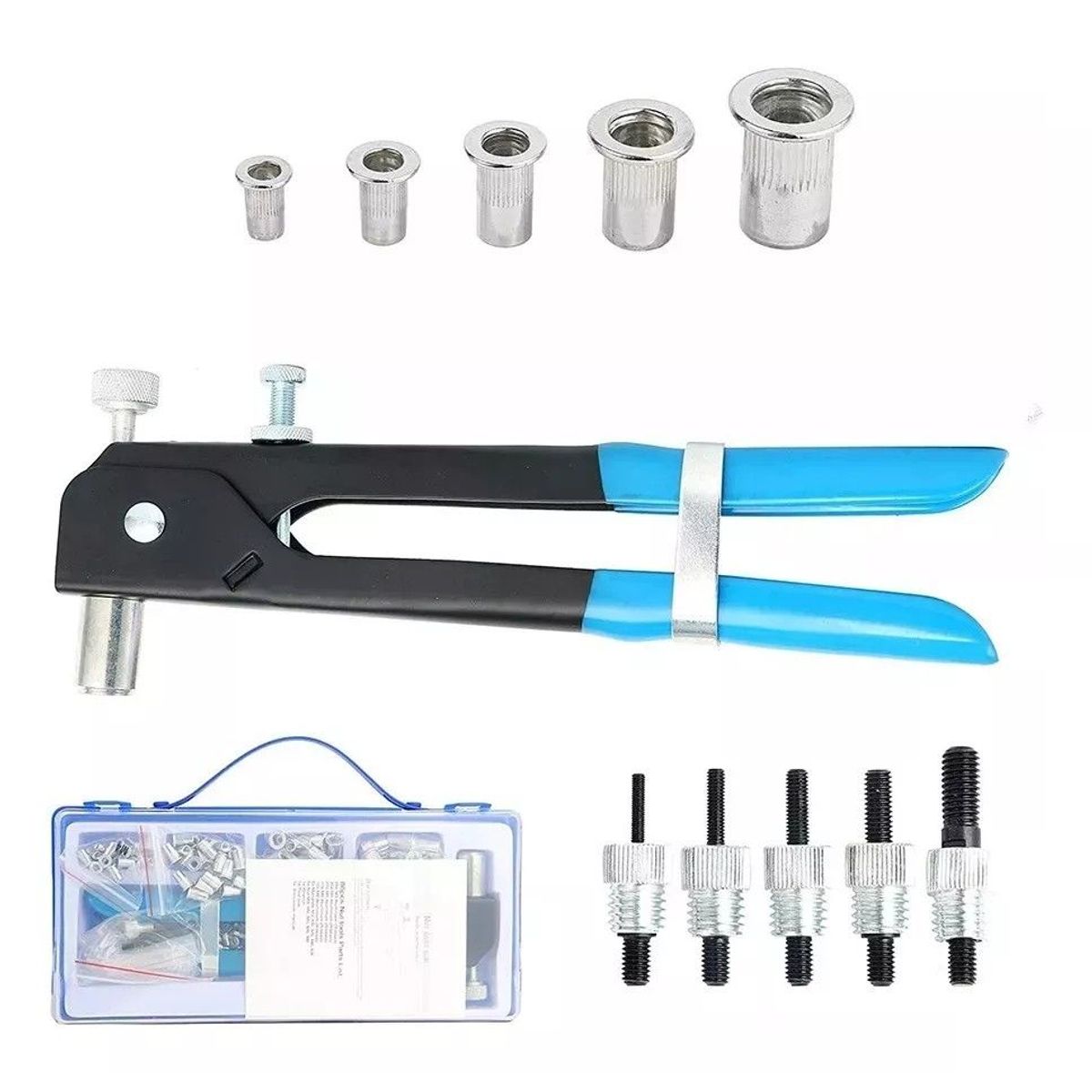 GENERICO - Kit Remachadora Tuerca 86 Piezas M3 A M8 Remache Ciego