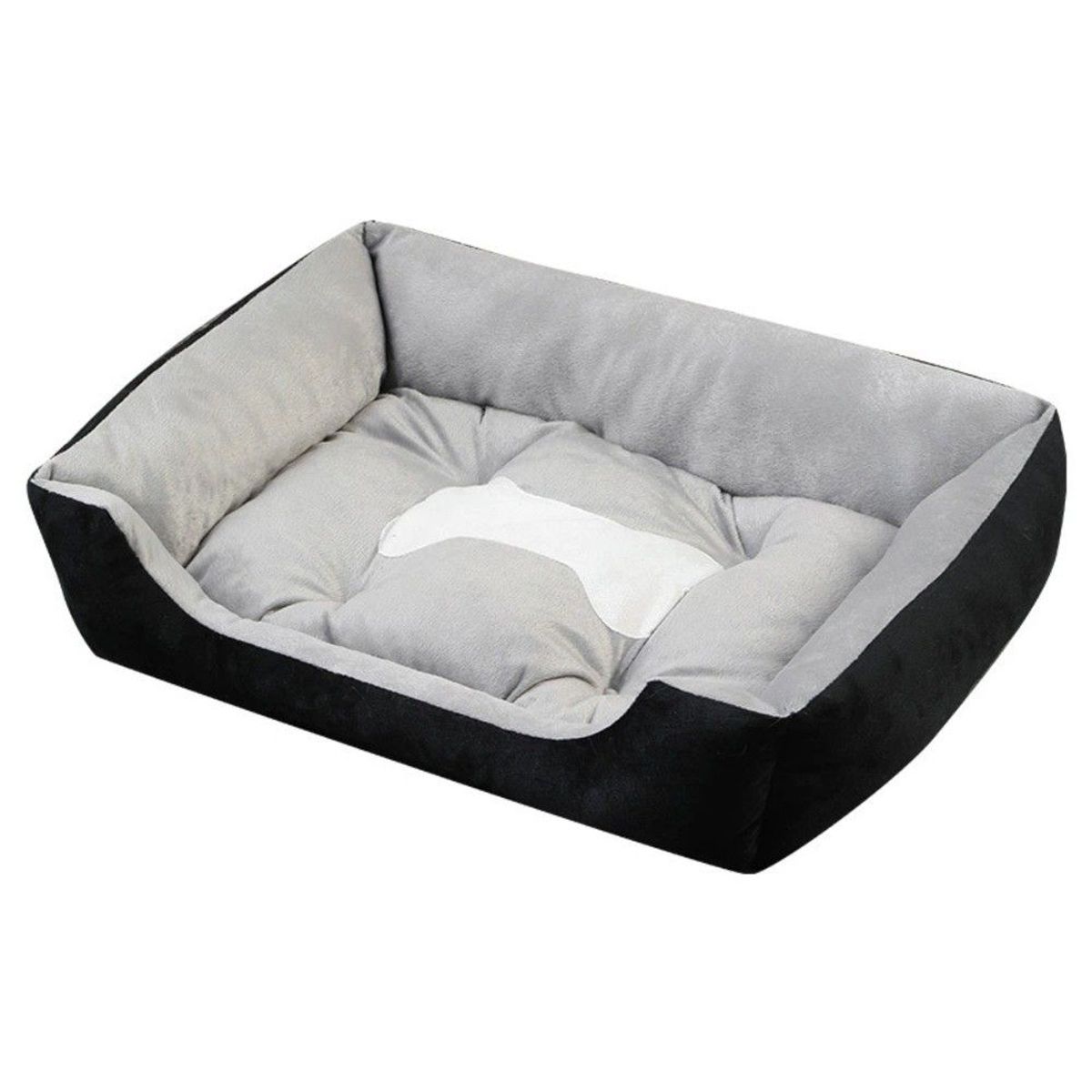 GENERICO - Cama Extra Grande Para Perro Forro Suave Color Negra Gris