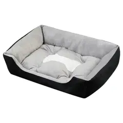 GENERICO - Cama Extra Grande Para Perro Forro Suave Color Negra Gris