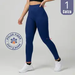 UTILISIMO - Calza Pantalón Lola Polar Térmica Sin Costura Tiro Alto Elasticada Azul Marino
