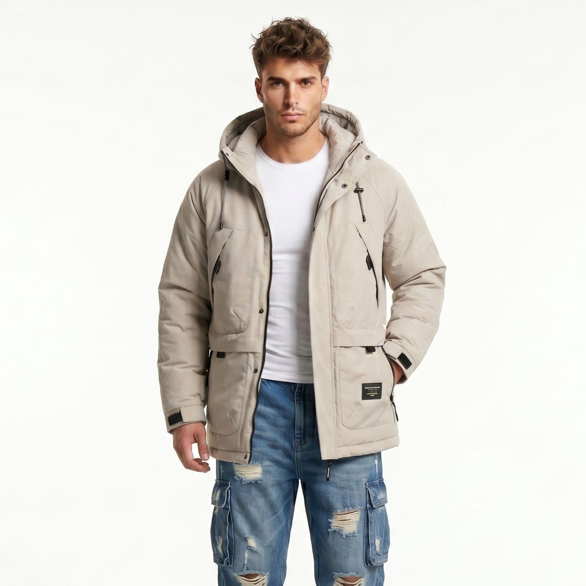 D'JOE - Chaqueta Parka Softshell Gruesa Impermeable Hombre