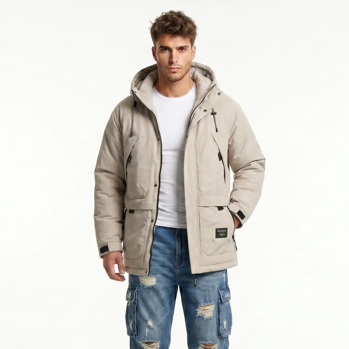 D'JOE - Chaqueta Parka Softshell Gruesa Impermeable Hombre