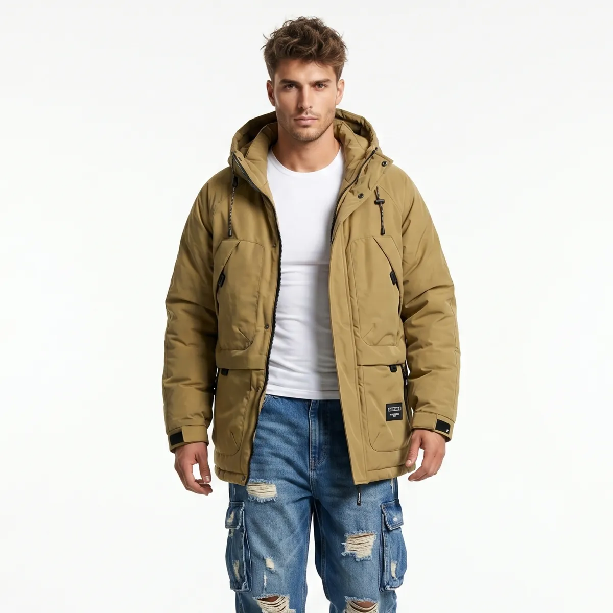 D'JOE - Chaqueta Parka Softshell Gruesa Impermeable Hombre