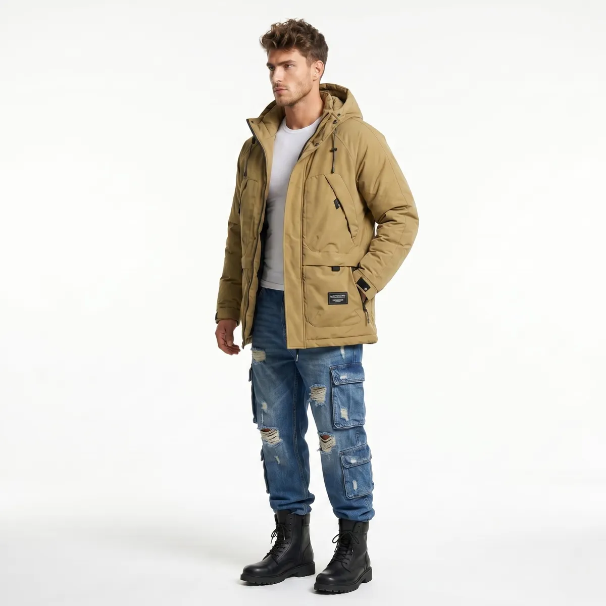 D'JOE - Chaqueta Parka Softshell Gruesa Impermeable Hombre