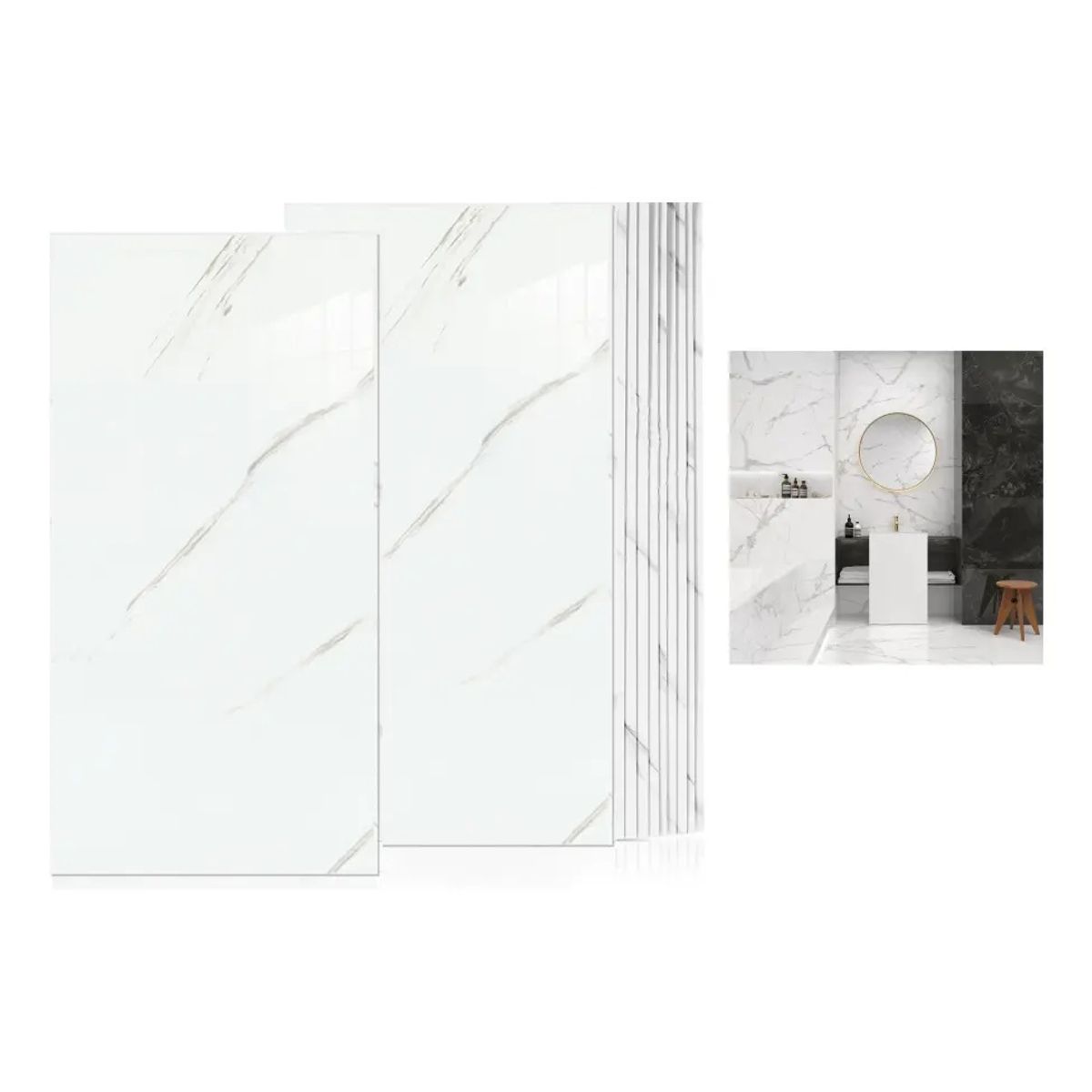 KUANGYE - 20pcs Baldosas Autoadhesivas 60x30cm Para Piso,muro Y Cocina
