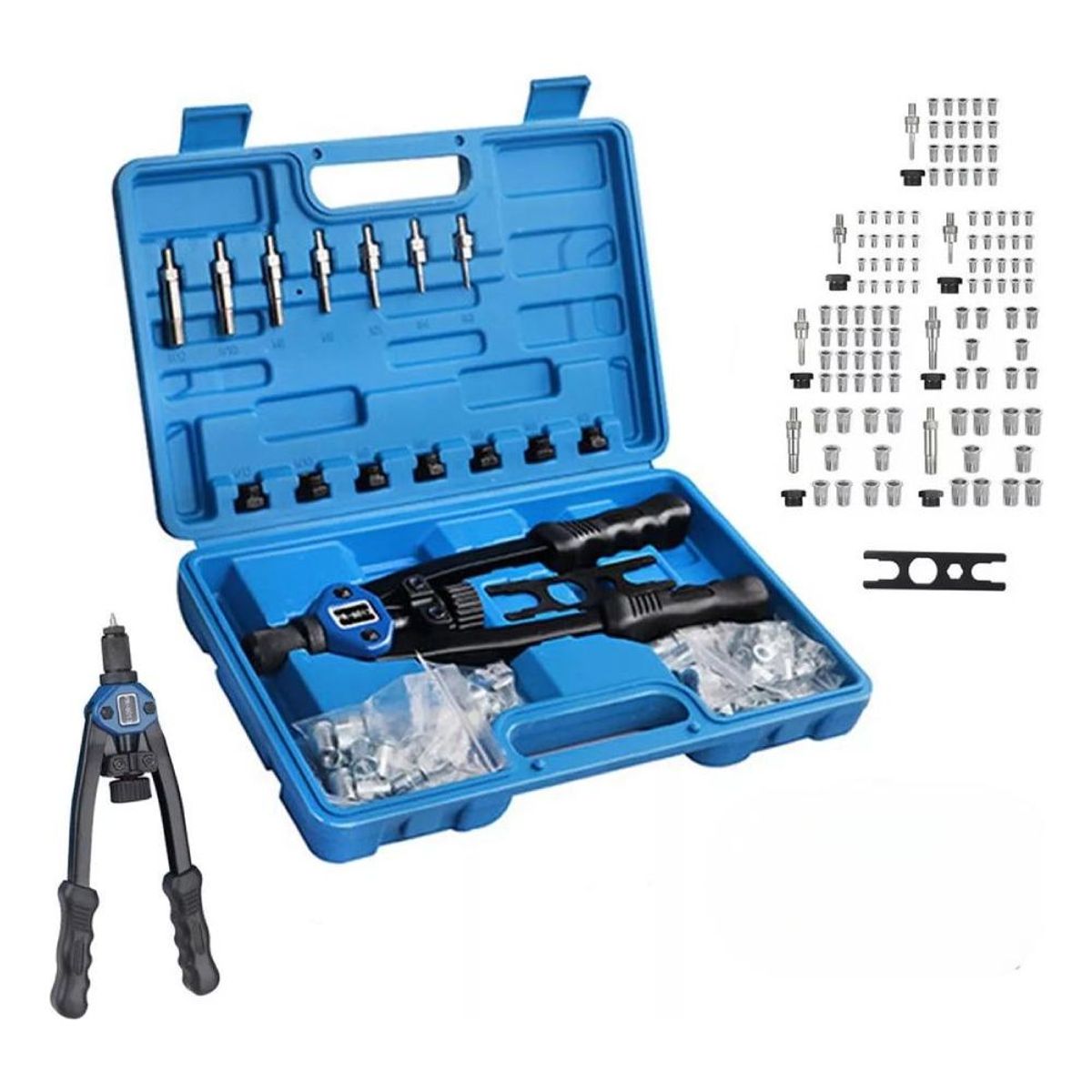 GENERICO - Kit Remachadora Tuerca Mandril M3-m12 Remache Ciego 110pc