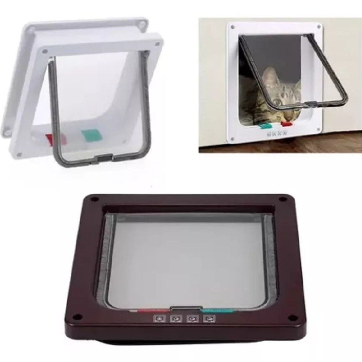 GENERICO - Puerta Exterior Para Perro Gato Mascota Talla L Importada