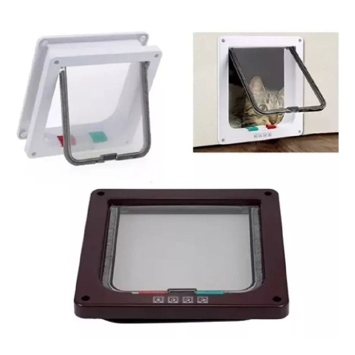 GENERICO - Puerta Exterior Para Perro Gato Mascota Talla L Importada