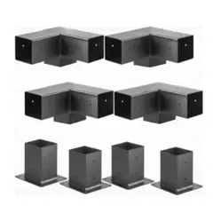 GENERICO - Kit Herrajes Pérgola 8 Piezas Para Vigas De 4 X 4