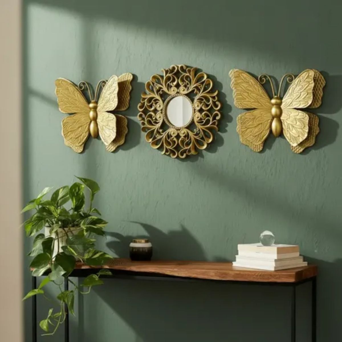 GENERICO - Set Mariposas Flor Dorado Taller Sin Fronteras