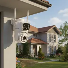 IRM - Camara Seguridad Exterior Wifi Doble Vision 2k Inalambrica Domo Ptz Vision Nocturna Movimiento