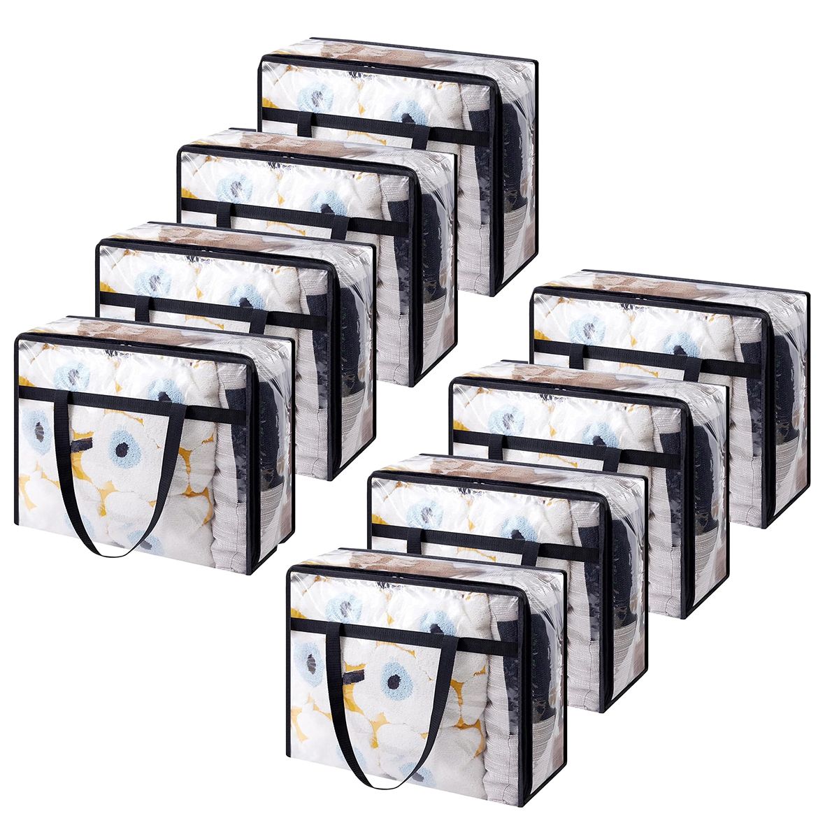GENERICO - Set X8 Bolsas Organizadoras Almacenamiento Cajas De Pvc 40L