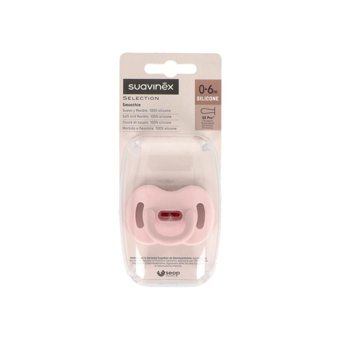 SUAVINEX - Chupete Suavinex Todo Silicona SXPro  0-6 Meses Rosa claro