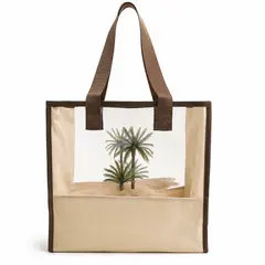 GENERICO - Bolsa Reutilizable Transparente con Diseño de Palmera, 40x36cm