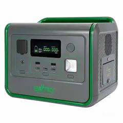 EWTTO - Generador Solar Portátil LiFePO4 800W 512Wh Carga Rápida 2.5-3.5h