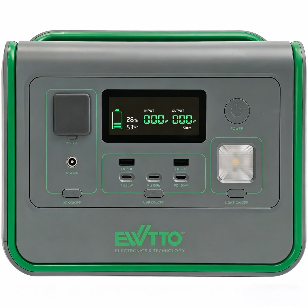 EWTTO - EWTTO Generador Solar Portátil 512Wh 800W Batería LiFePO4 Carga Rápida 2.5-3.5h 4000 Ciclos