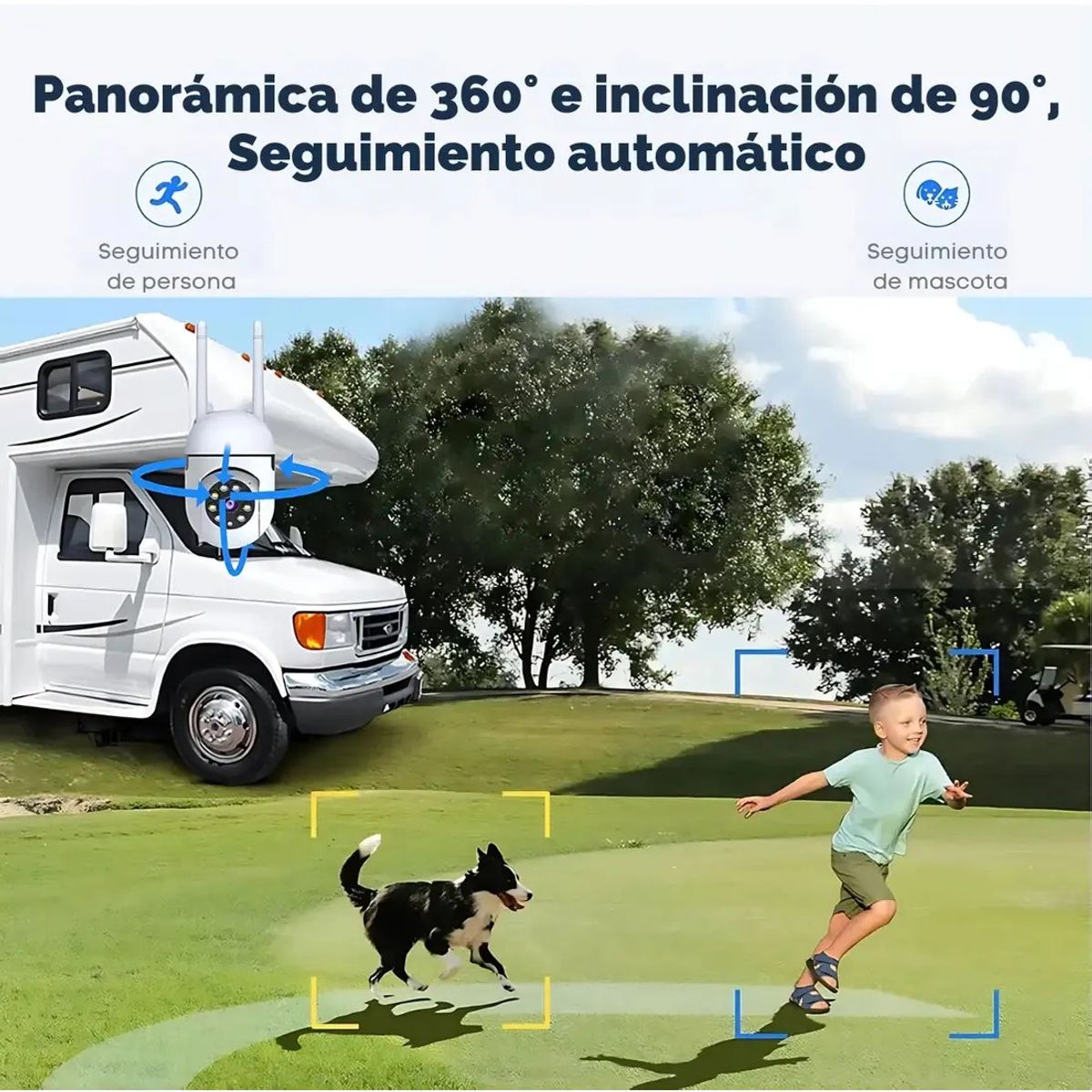 IRM - Camaras Pack 4 Seguridad Exterior Wifi 1080p Domo Ptz Monitoreo 360 Inalambrica Vision Nocturna Kit