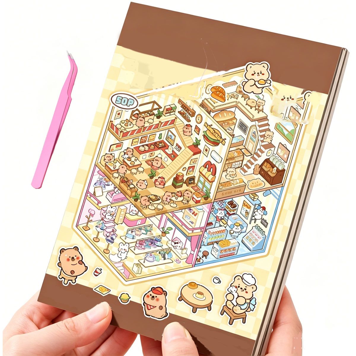 MOONCORE - Libro De Stickers 3d Capybara 50p + Pinza