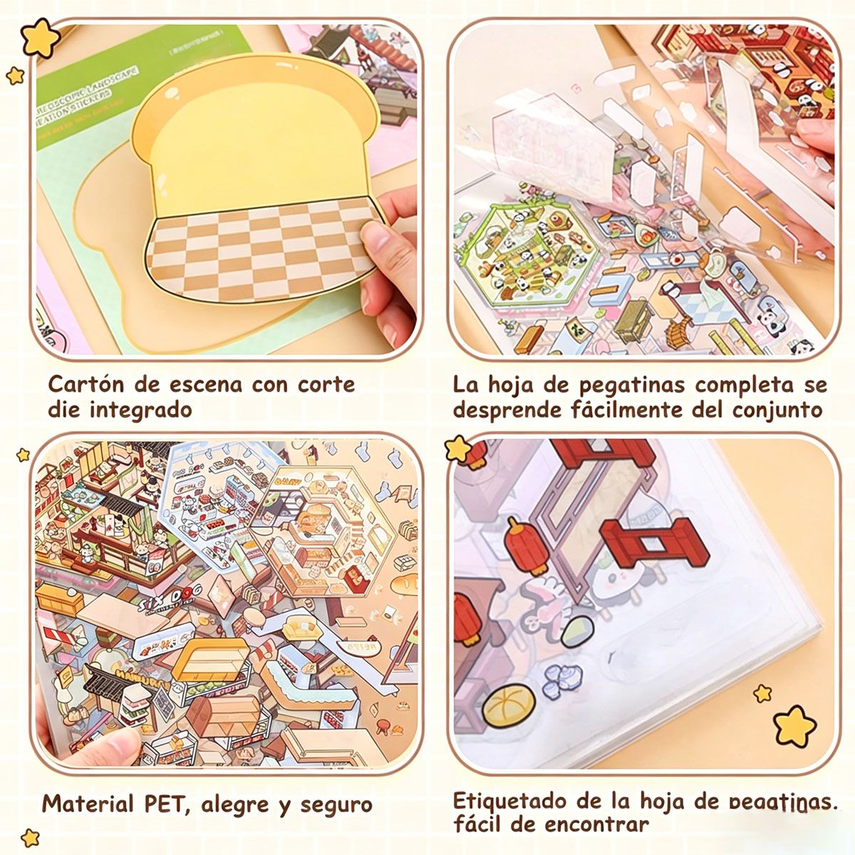 MOONCORE - Libro De Stickers 3d Capybara 50p + Pinza