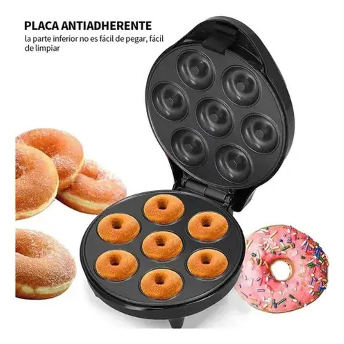 IRM - Maquina De Mini Donas Y Mini Waflera Para 7 Postres Postrera Antiadherente Hogar Reposteria