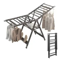 EVERSO - Tendedero Colgador De Ropa Plegable Acero Inoxi 180cm 50kg