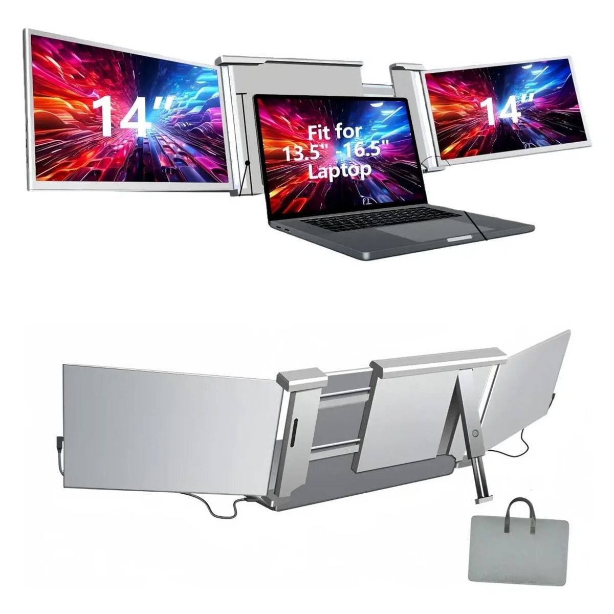 VIDA BUENAS - Extensor De Pantalla Portátil Con Dos Pantallas 1080p Platea