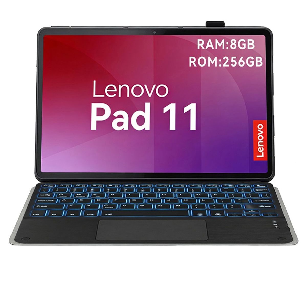 LENOVO - Tablet Lenovo Pad 11 2025 8+256GB 11" WIFI 2.5K-Gris+Teclado Negro retroiluminado en color