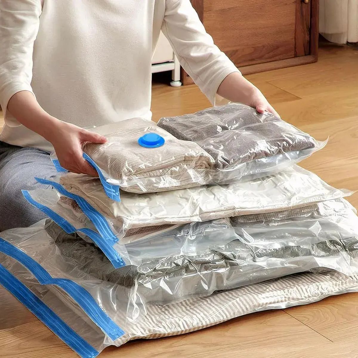 IRM - Bolsa Al Vacio 60x80cm Pack 6 Unidades Para Ropa Ropa De Cama Organizacion Closet