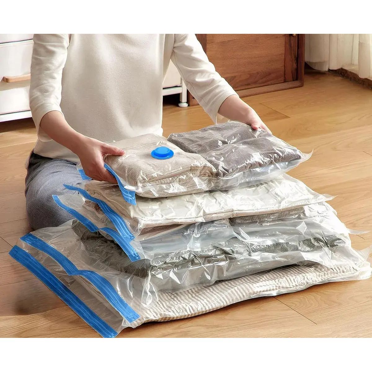 IRM - Bolsa Al Vacio 60x80cm Pack 6 Unidades Para Ropa Ropa De Cama Organizacion Closet