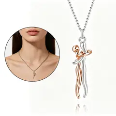MOONCORE - Collar Pareja Abrazo Eterno, Regalo Romántico