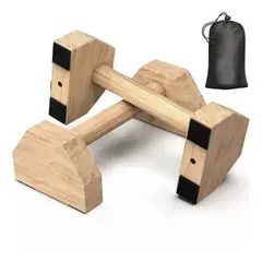 GENERICO - Mini Paralelas De Madera Calistenia Fitness Barra + Bolsa