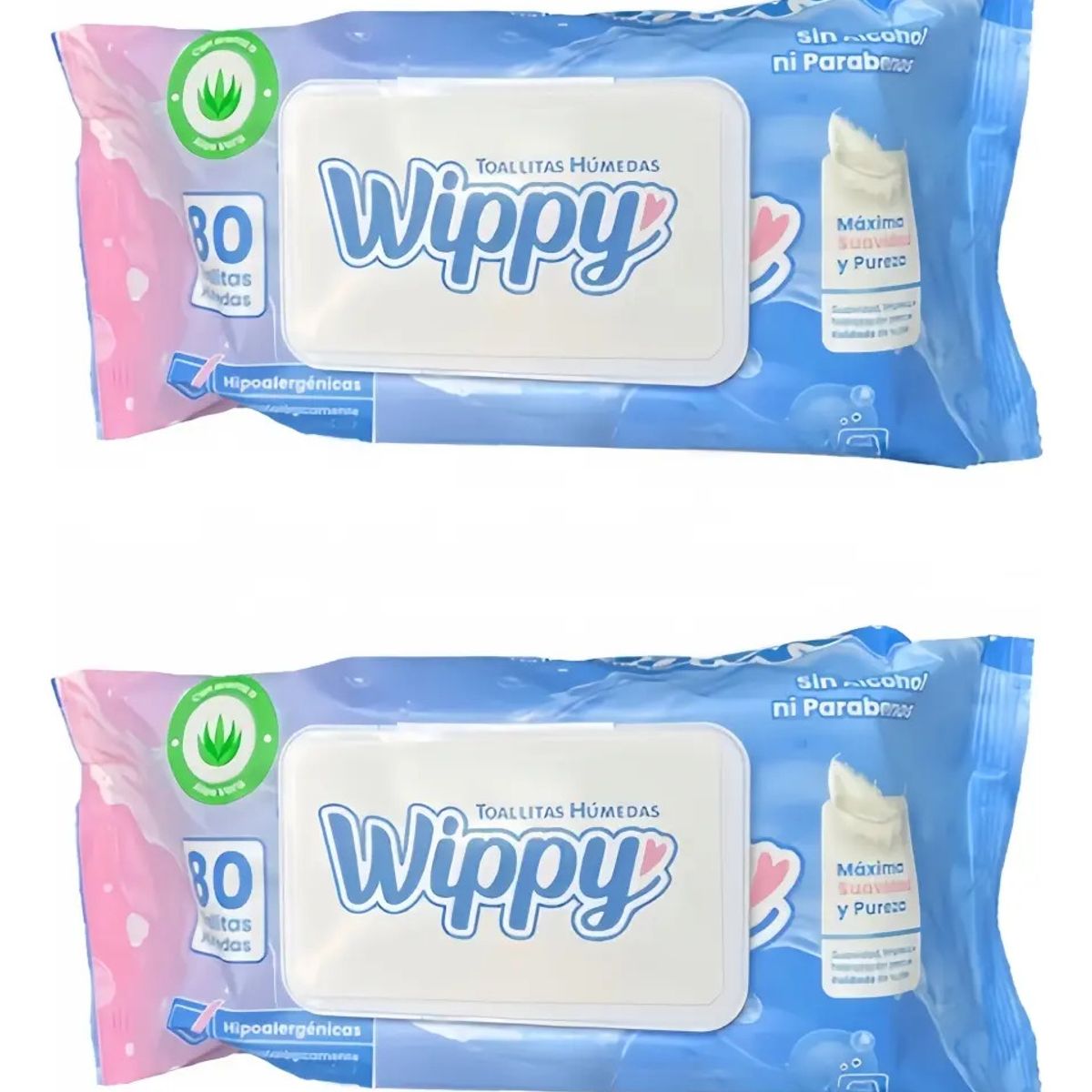 VIDA BUENAS - Caja 12 Toallitas Húmedas Water Wippy Con Tapa De 80 Unidade