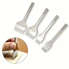 MOONCORE - Set De 4 Sacabocados Metálicos Profesionales Para Cuero 3mm
