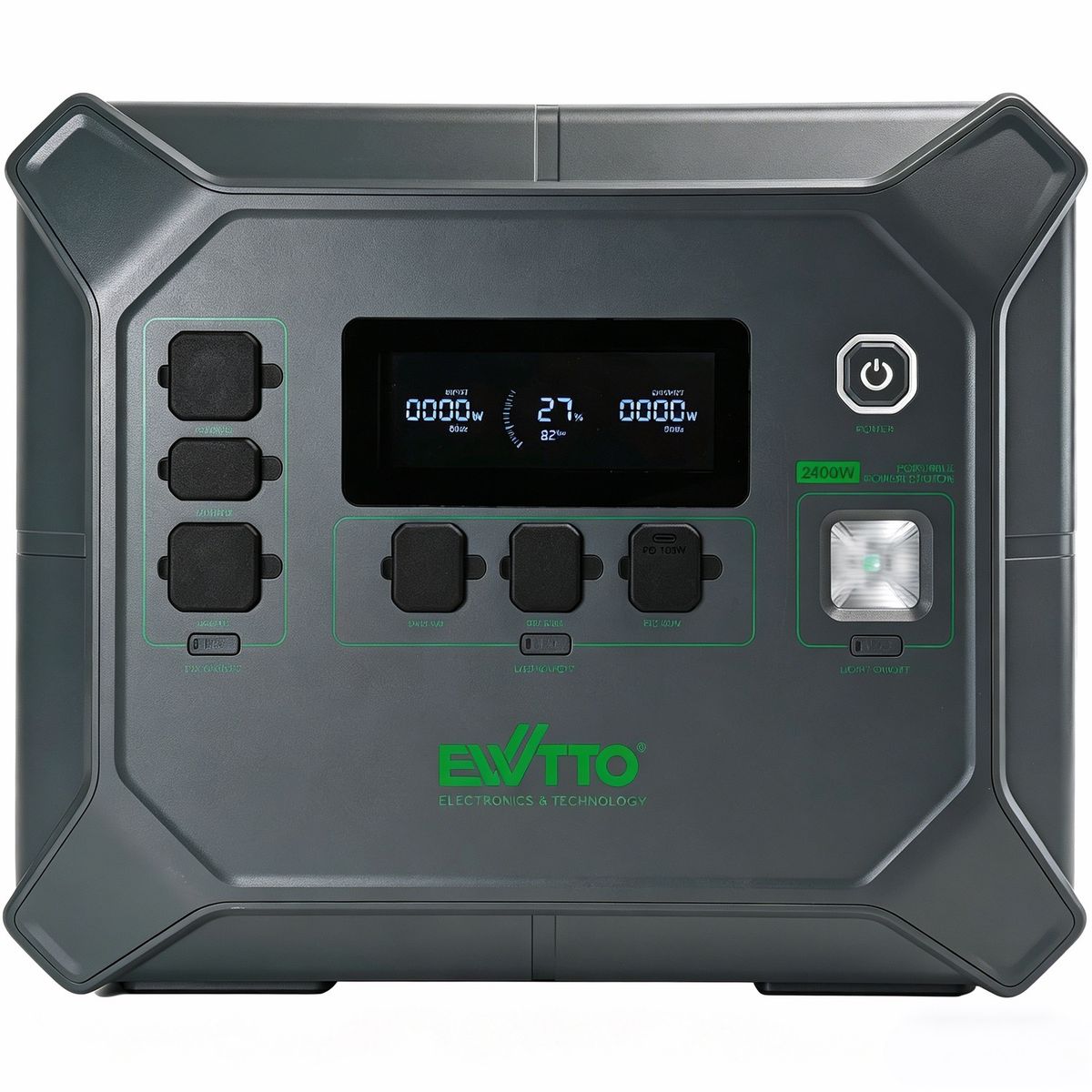 EWTTO - EWTTO Generador Solar Portátil 500W MPPT Carga Rápida 2400W 2048Wh Batería LiFePO4