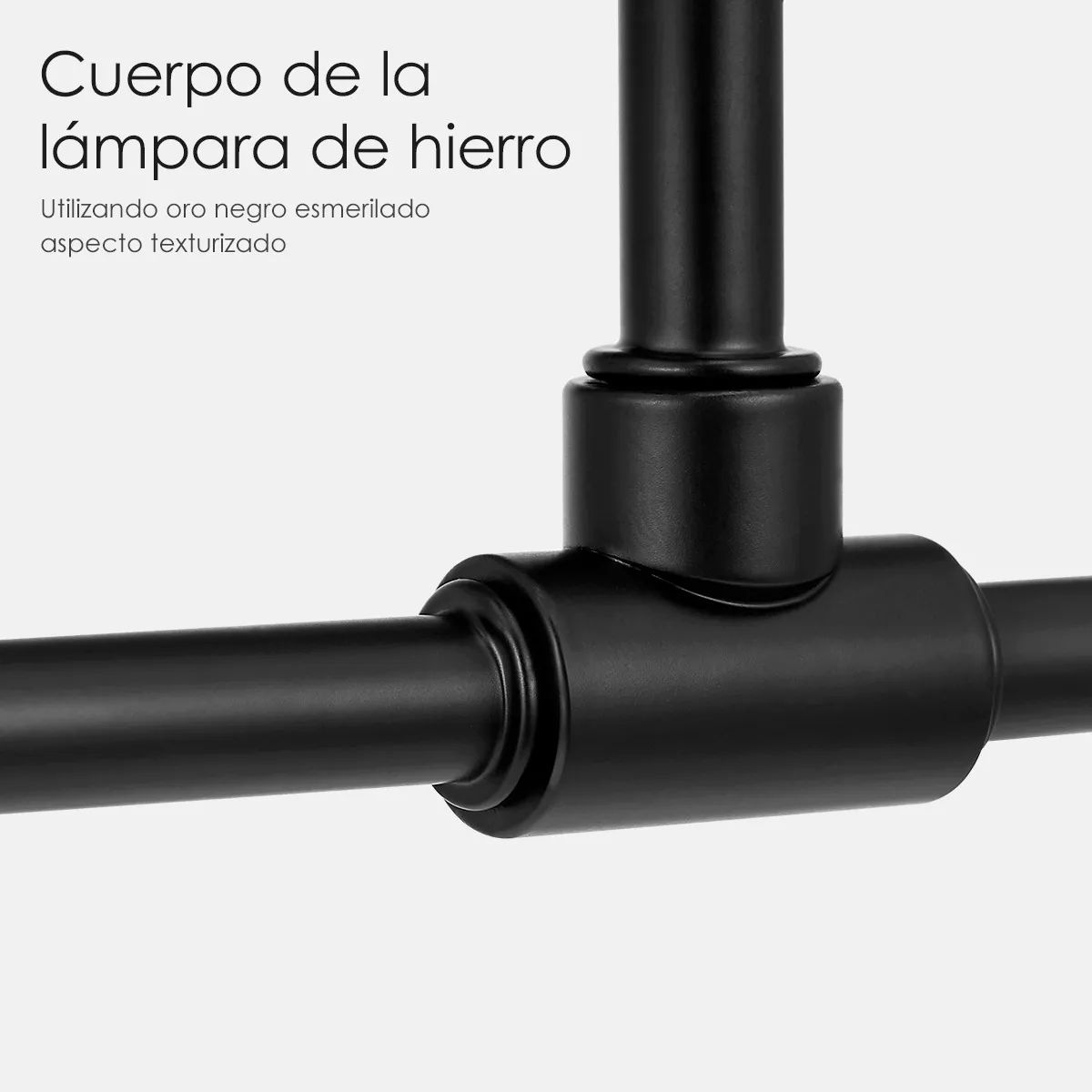 BLUEDREAMER - Lámpara de Techo Colgante con 6 Focos Negro Lámpara De Techo Colgante 6 Focos