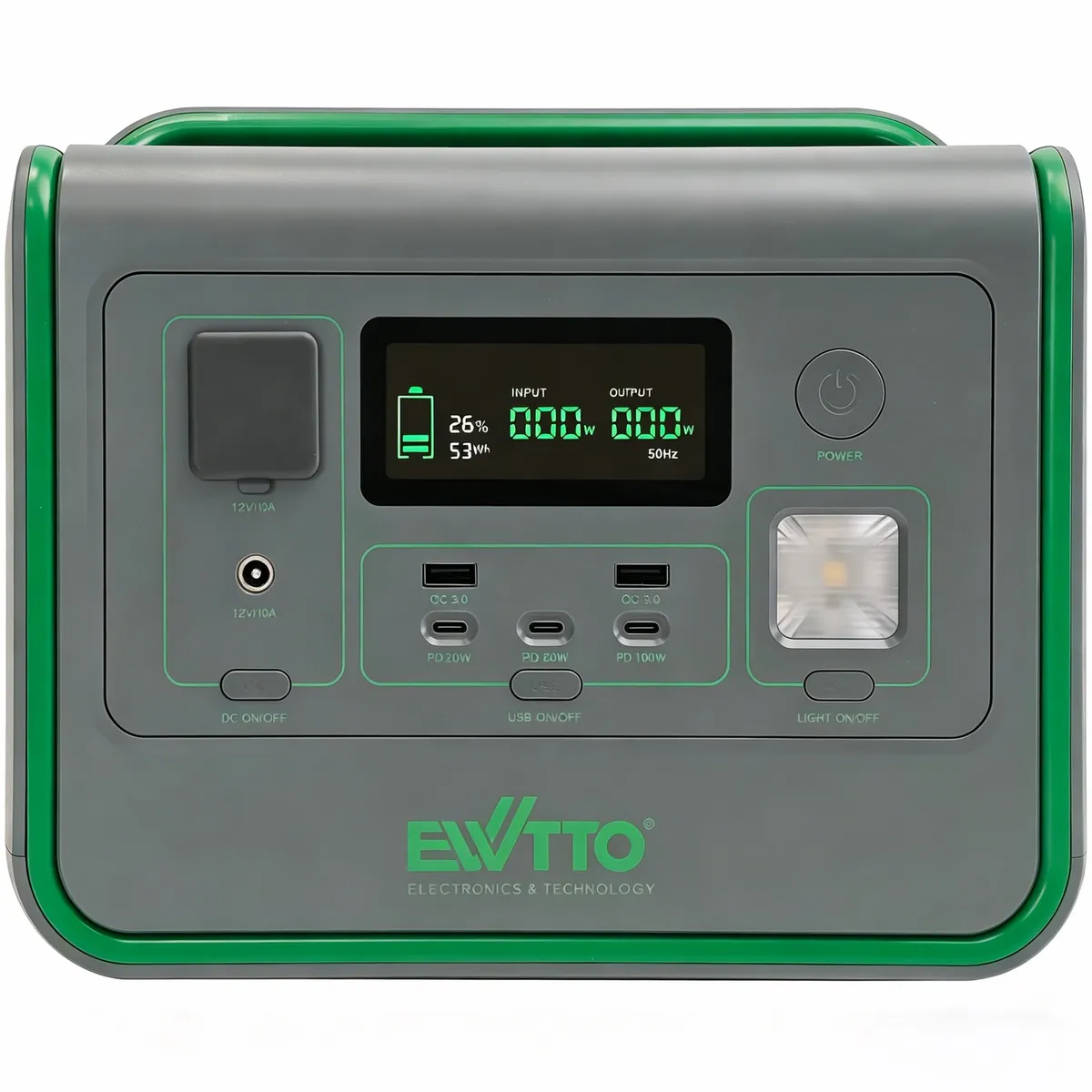 EWTTO - Generador Solar Portátil 800W 512Wh Carga Rápida 2.5h Viajes Acampar Pesca Cortes de Energia