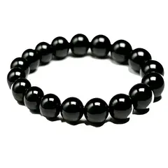 MOONCORE - Pulsera De Piedra Ónix Genuina Elástica 8mm, Unisex