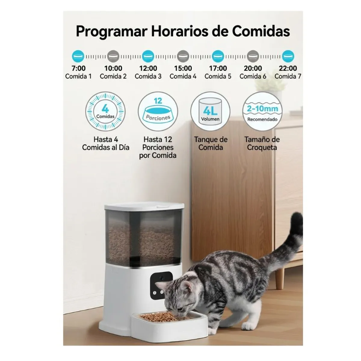 GENERICO - Comedero Automatico Perros Gatos Inteligente Wifi 6l