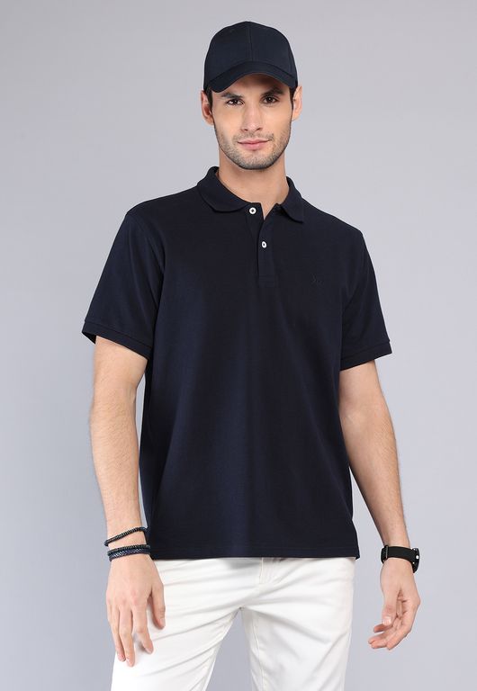 Polera Pique Manga Corta Azul Marino S