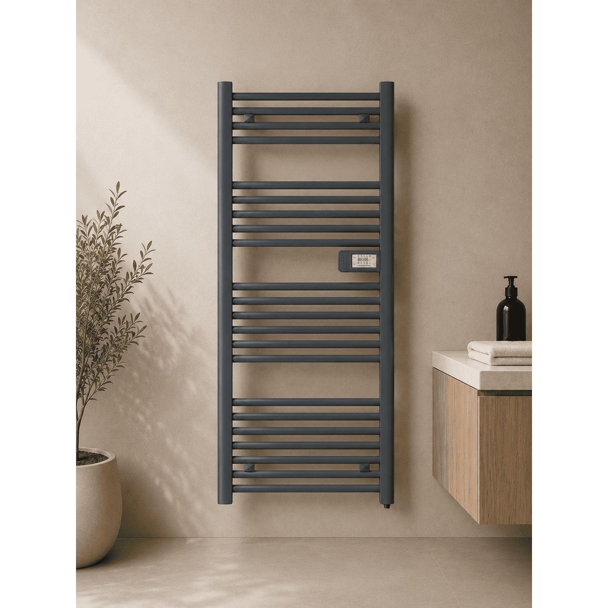 ANWO - Secador de Toallas Electrico Tubular Gris de 750W Con Wifi Anwo