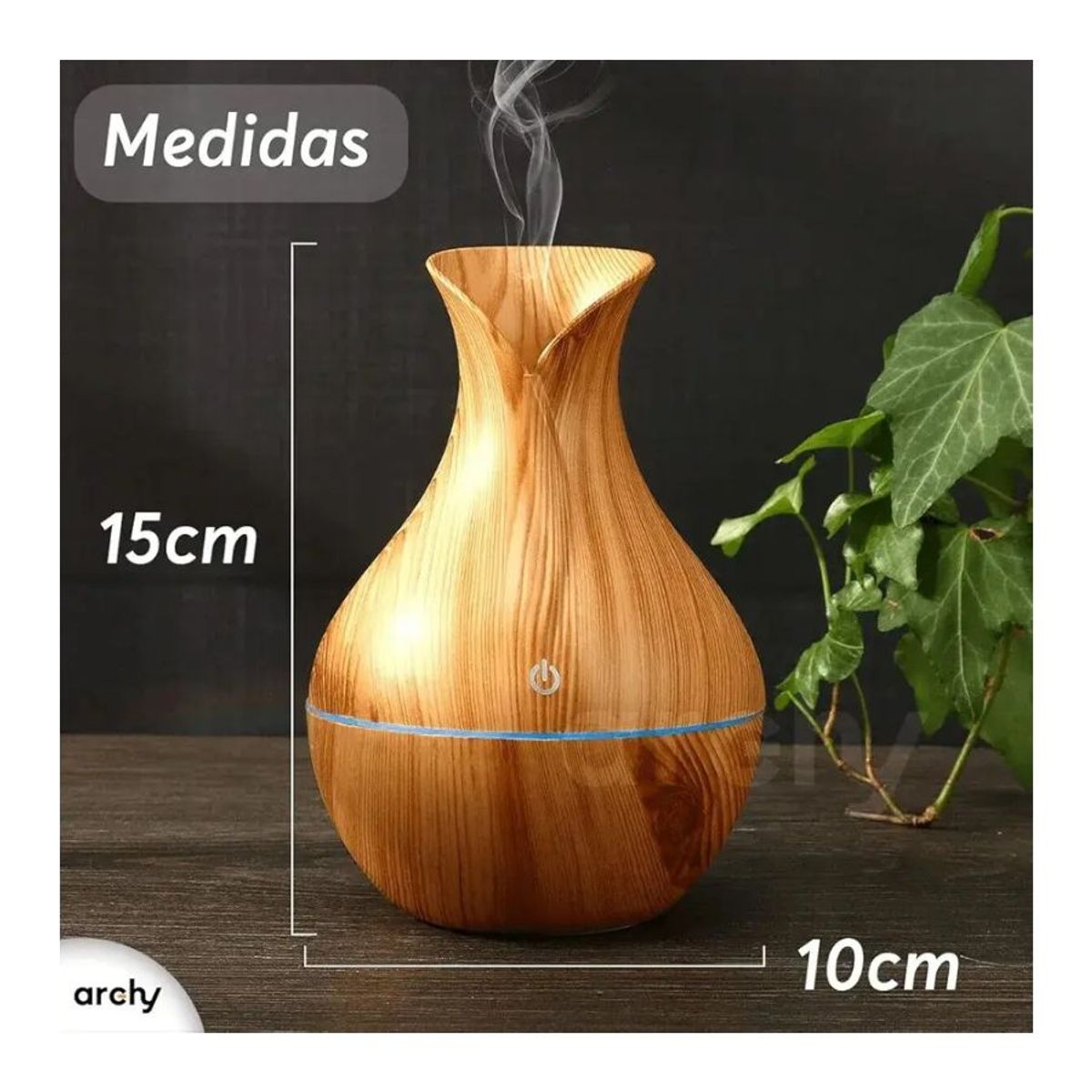 GENERICO - Humidificador Difusor De Aromas Ultrasónico Usb Led