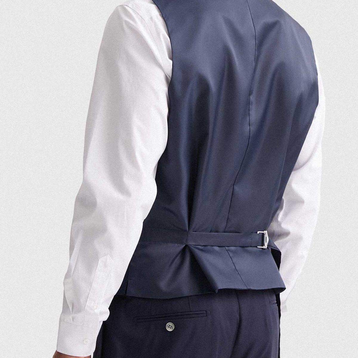 MAVIANNI - Gilet Formal Hombre Regular Twill Azul Marino