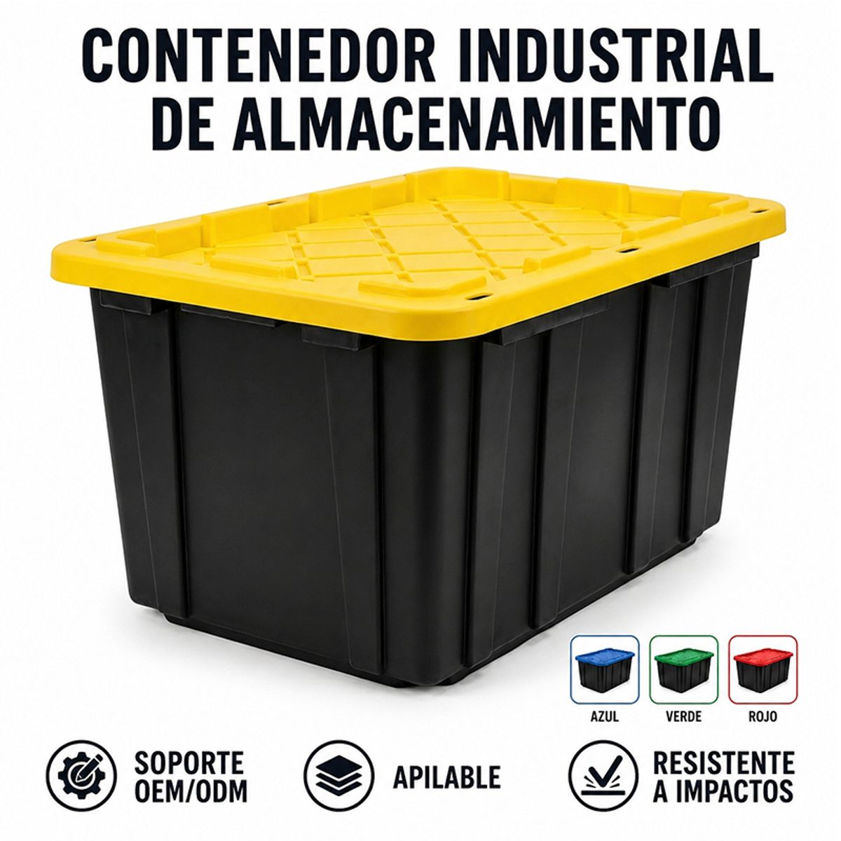 WAKESHOME - Cajas Logística Organizadora 100litros Apilable Pack de 4
