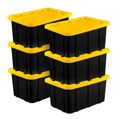 WAKESHOME - Cajas Logística Organizadora 100litros Apilable Pack de 6