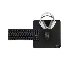 LEVO - Kit Gamer Teclado + Mouse + Audifono + Mousepad L - Negro