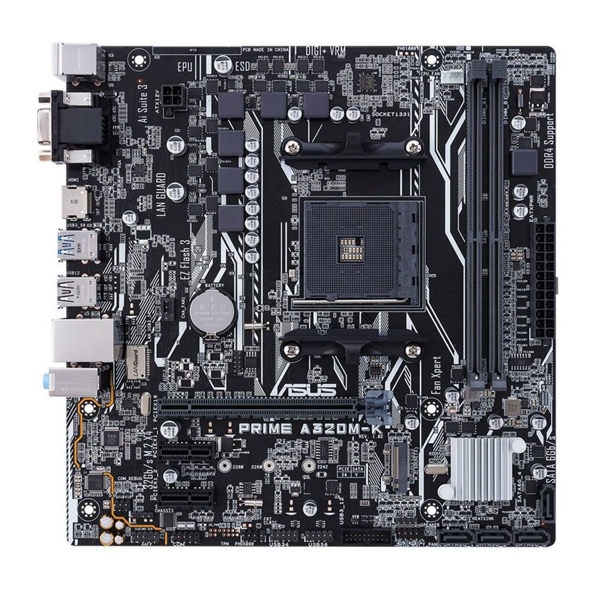 ASUS - Placa Madre Asus Prime A320M-K Amd Ryzen Am4