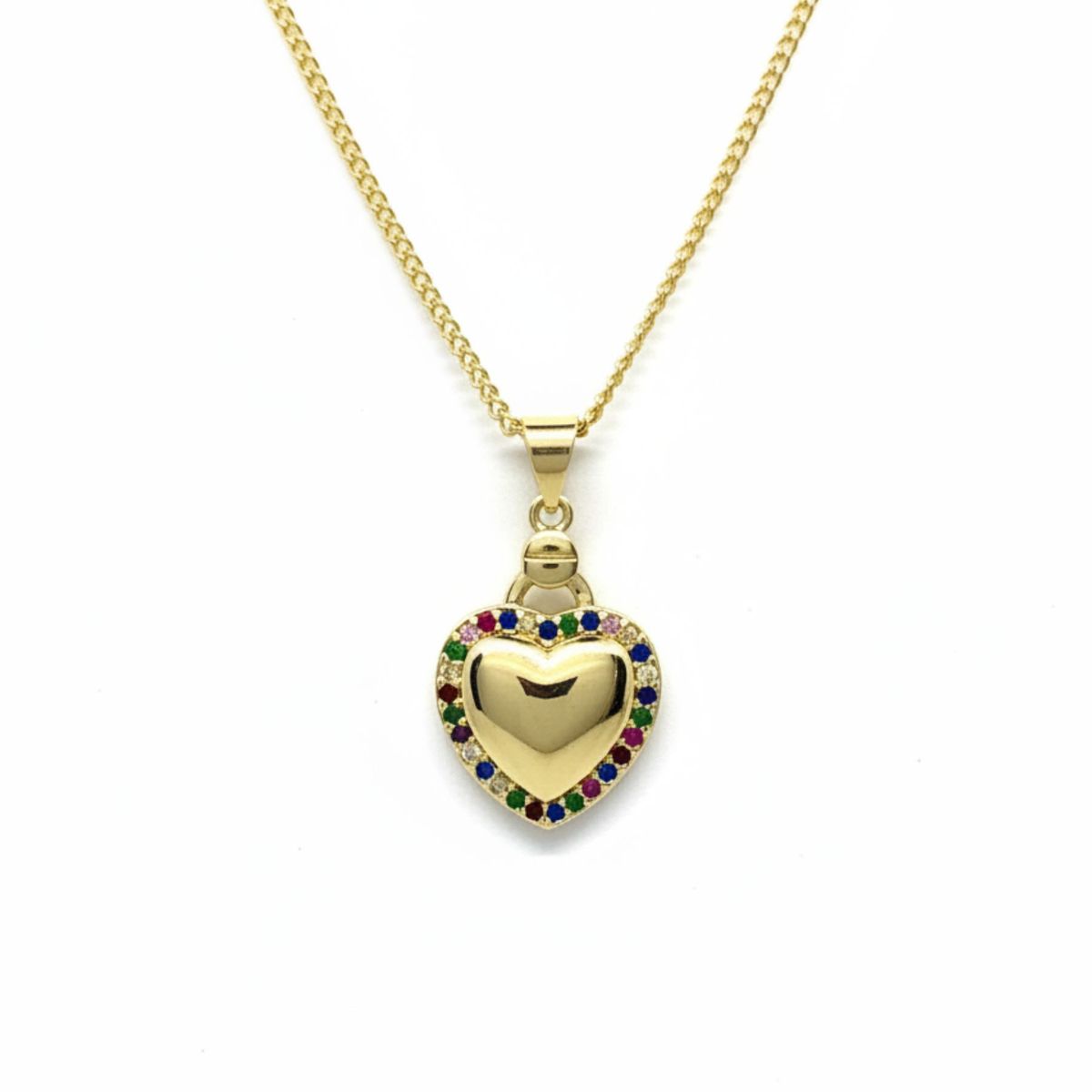 JOYAS LANDEROS - Collar Corazón Cristales Enchapado en Oro 18k 50CM