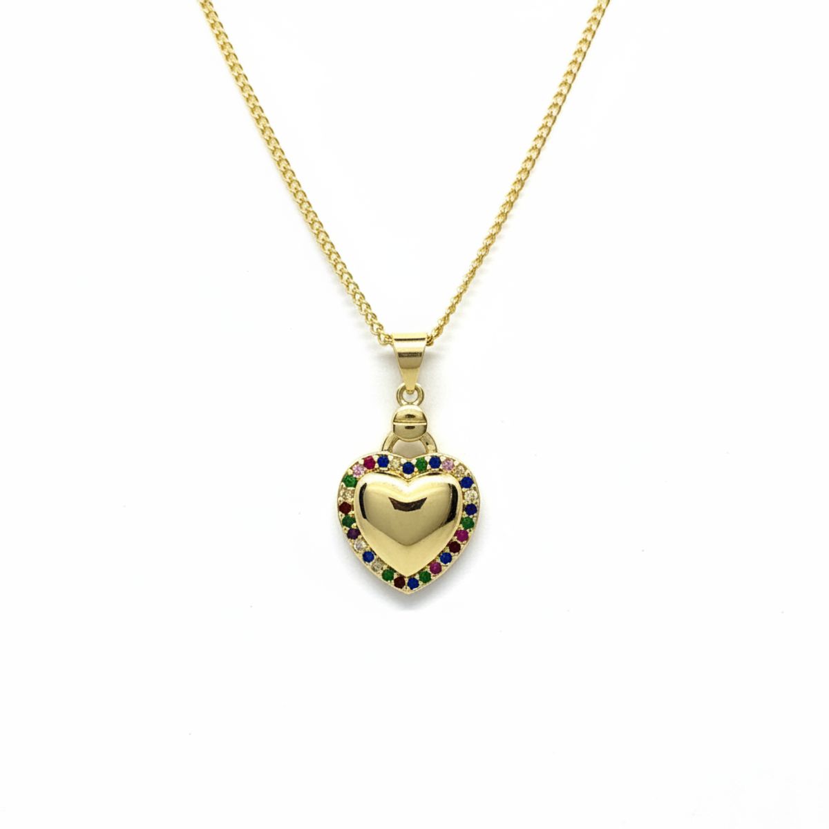 JOYAS LANDEROS - Collar Corazón Cristales Enchapado en Oro 18k 50CM